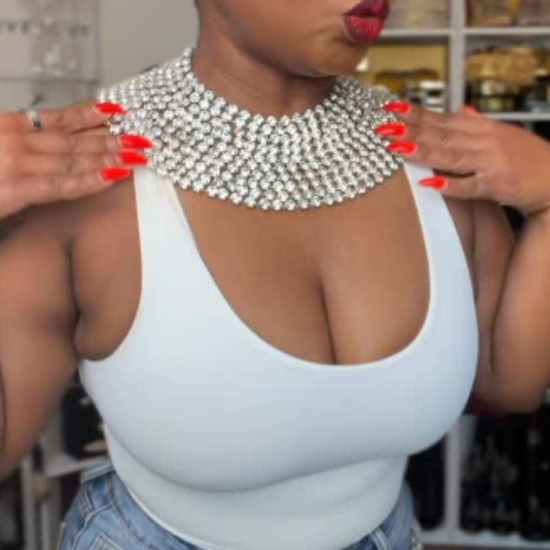 Statement Rhinestone Choker Necklace