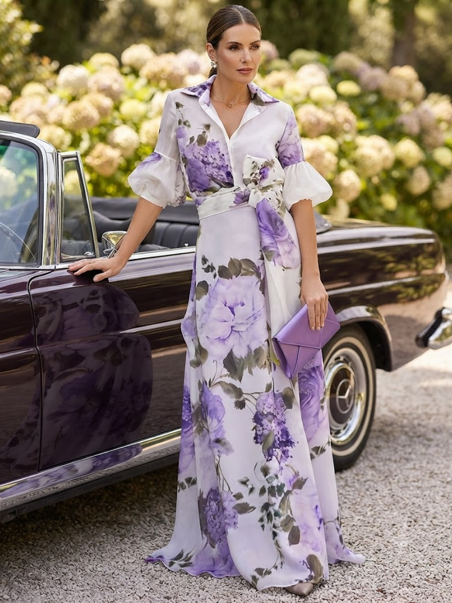 Demure Floral Occasion Maxi Dress
