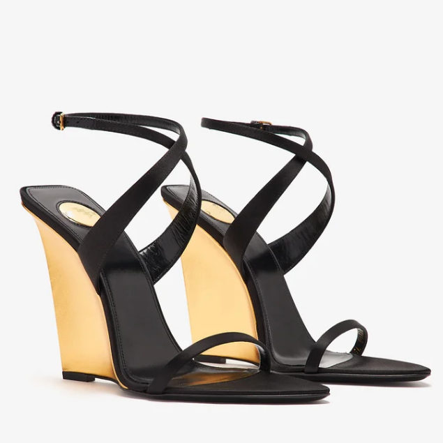 Dazzle Gold Wedge Sandals