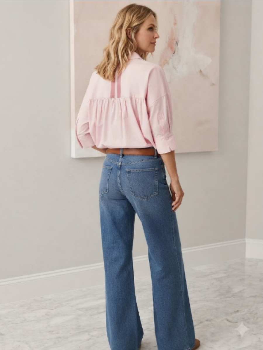 Striped Boxy Fit Elbow Sleeve Shirt