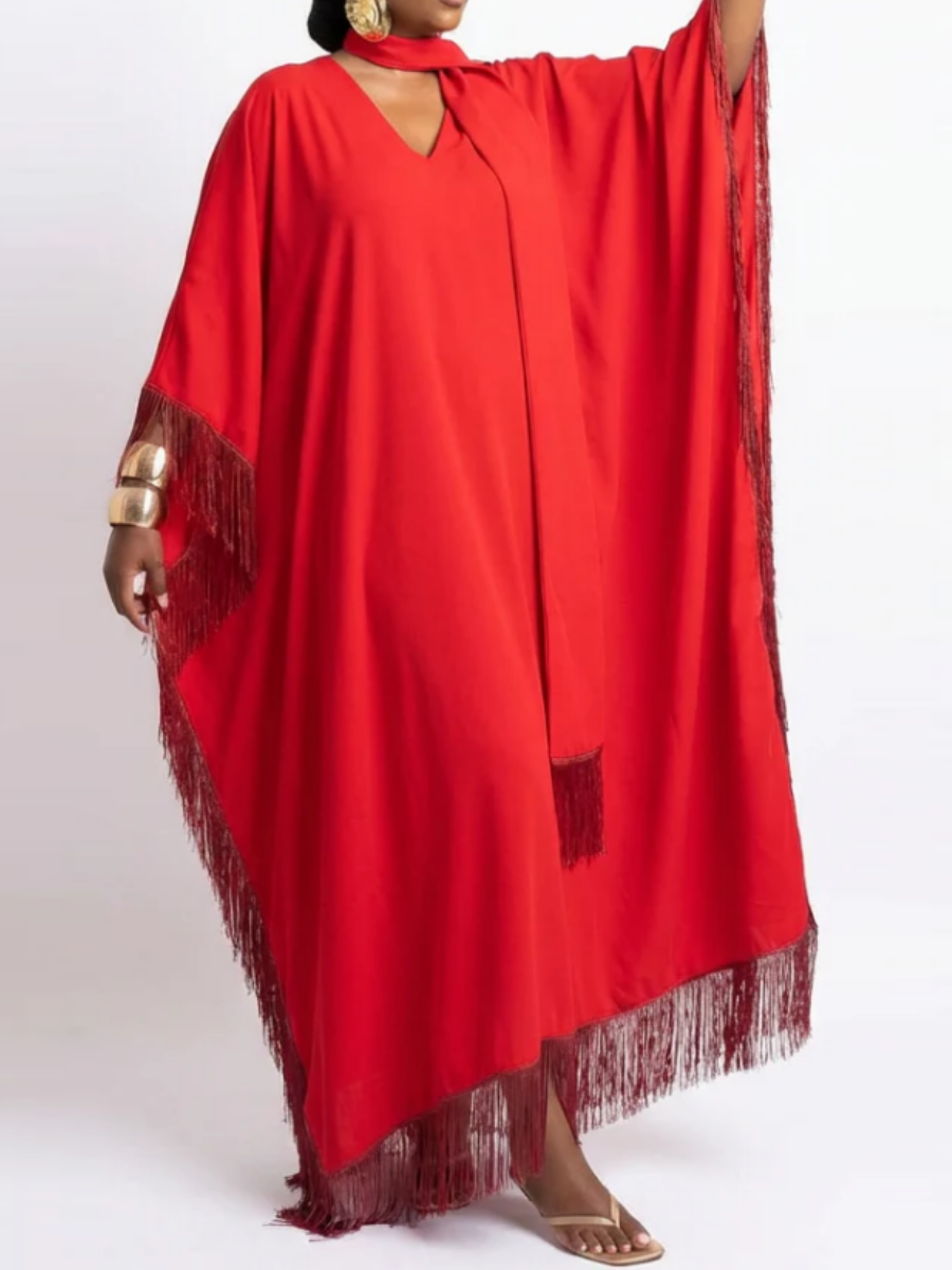 Oversize Tassel Maxi Dress