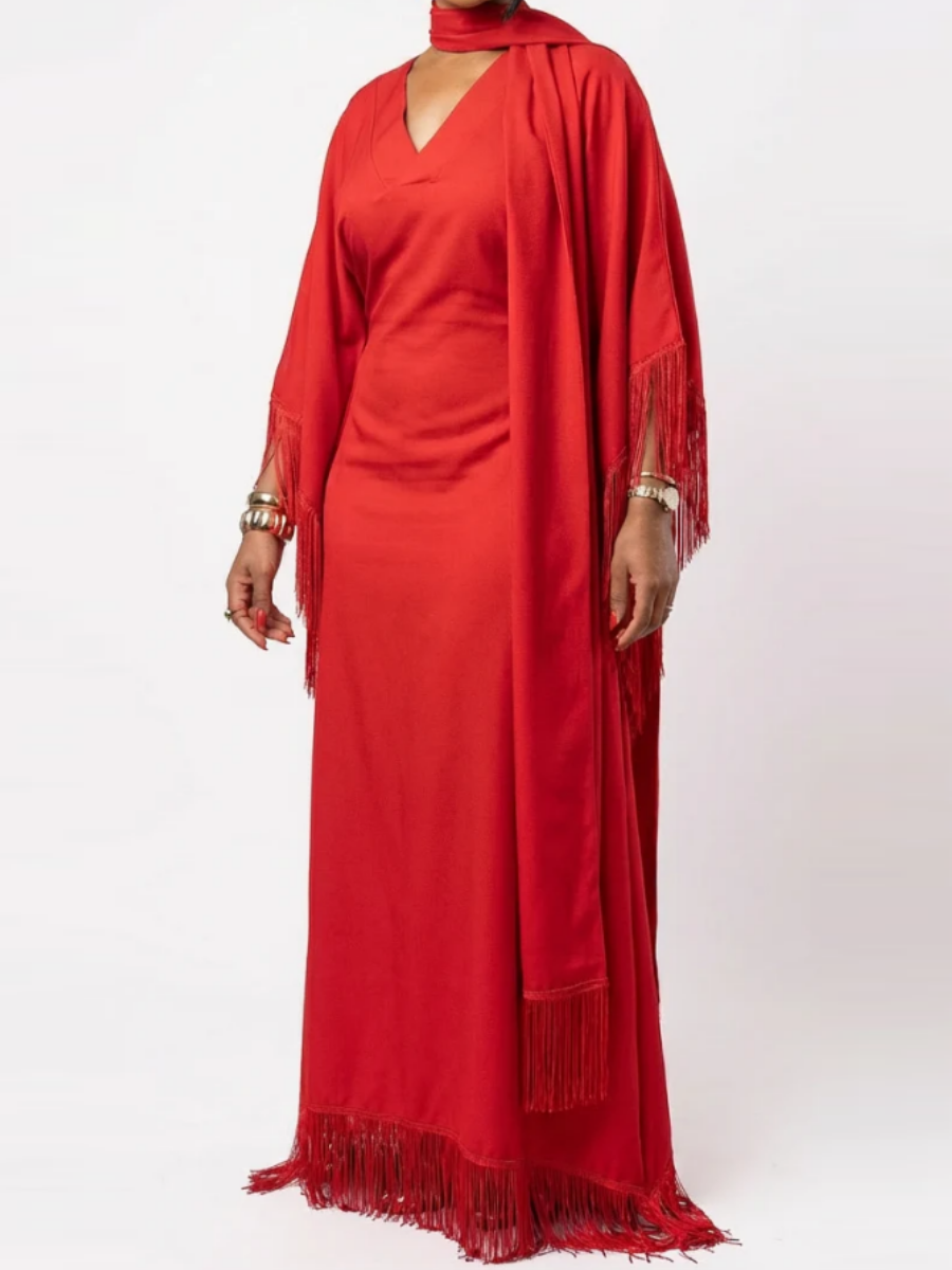 Oversize Tassel Maxi Dress
