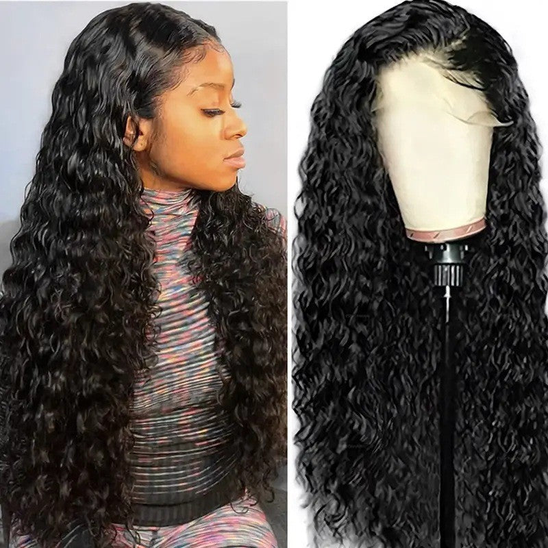 Water Wave Human Hair Wear Go Wigs Lace Frontal Wigs