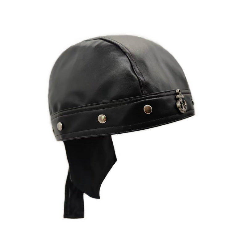 Rivet Strap PU Motorcycle Cap