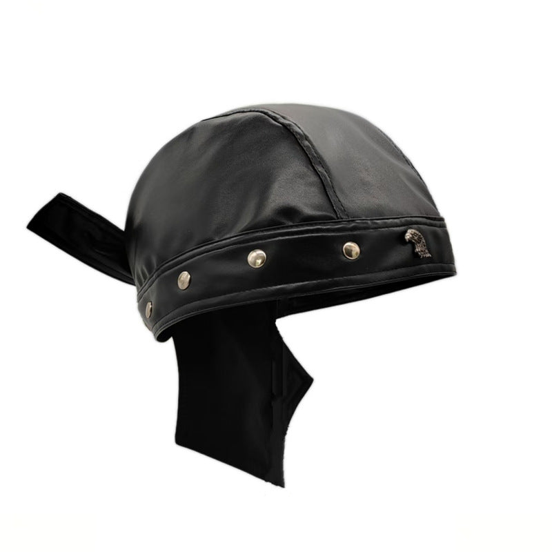 Rivet Strap PU Motorcycle Cap