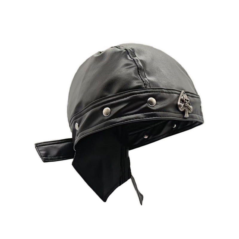 Rivet Strap PU Motorcycle Cap