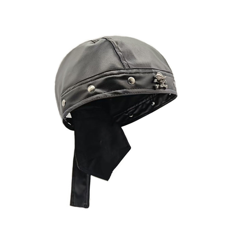Rivet Strap PU Motorcycle Cap