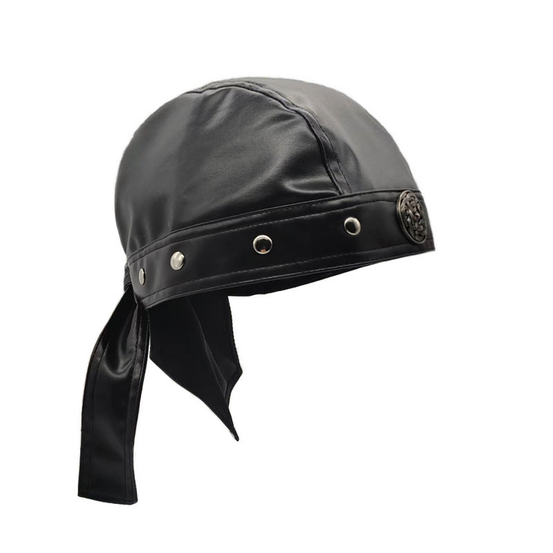 Rivet Strap PU Motorcycle Cap