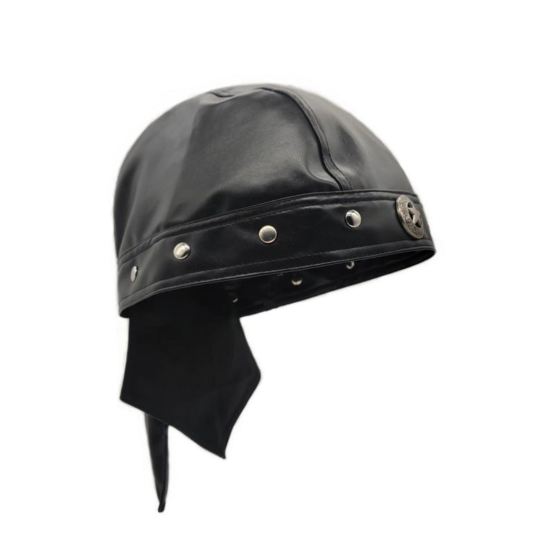 Rivet Strap PU Motorcycle Cap