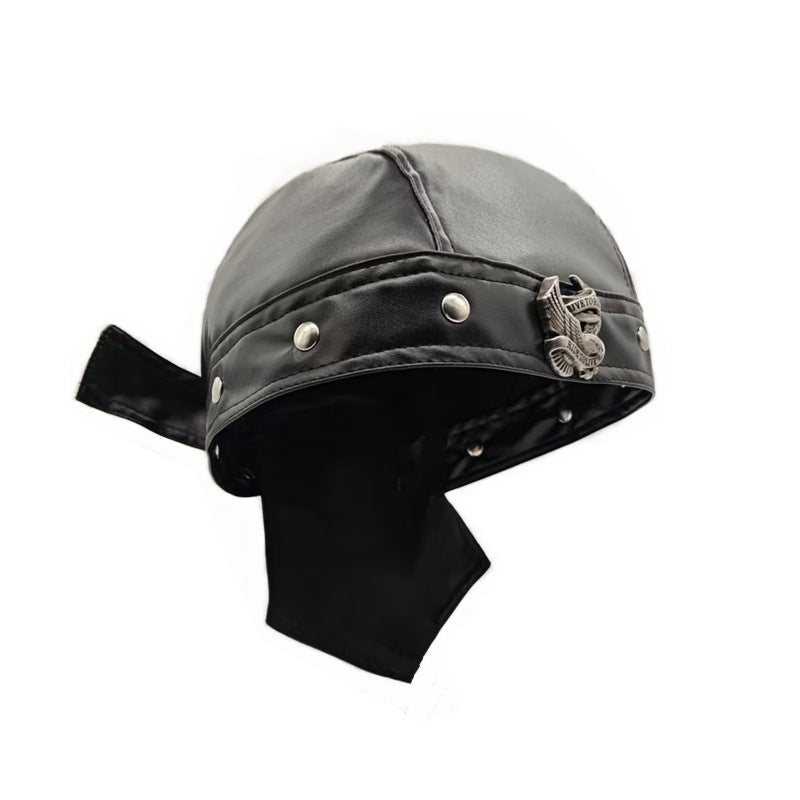 Rivet Strap PU Motorcycle Cap