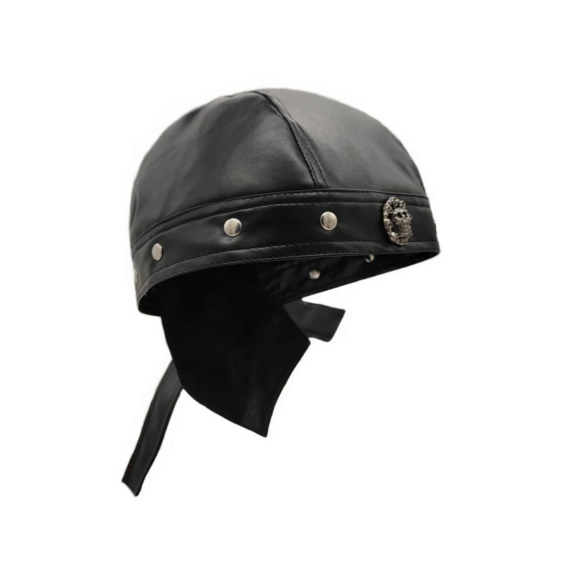 Rivet Strap PU Motorcycle Cap
