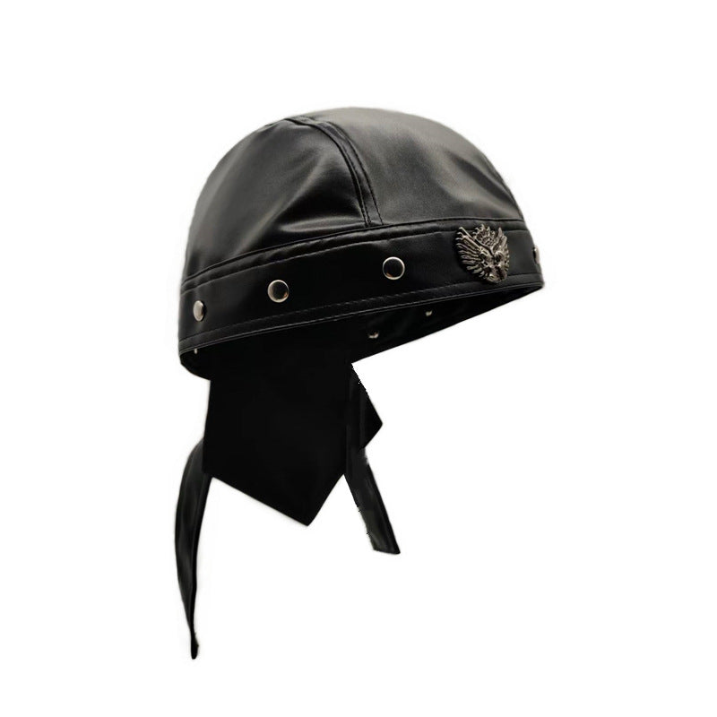 Rivet Strap PU Motorcycle Cap