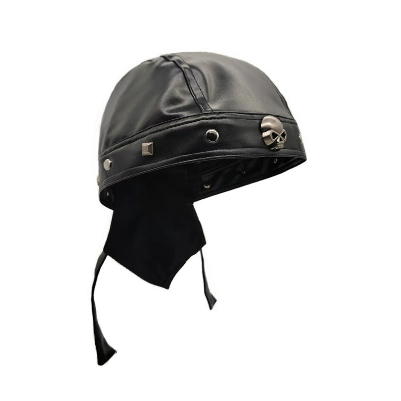 Rivet Strap PU Motorcycle Cap