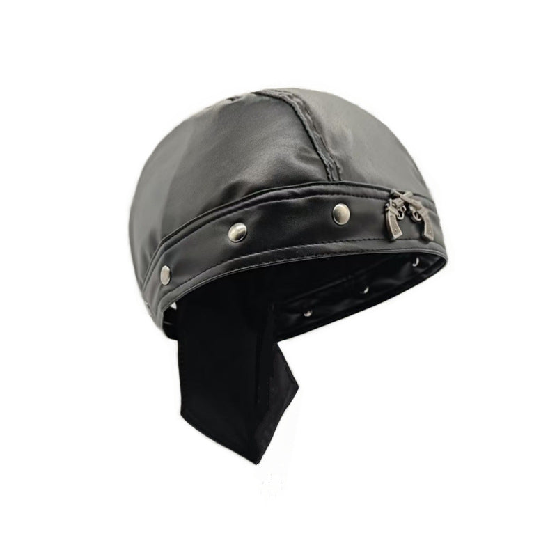 Rivet Strap PU Motorcycle Cap