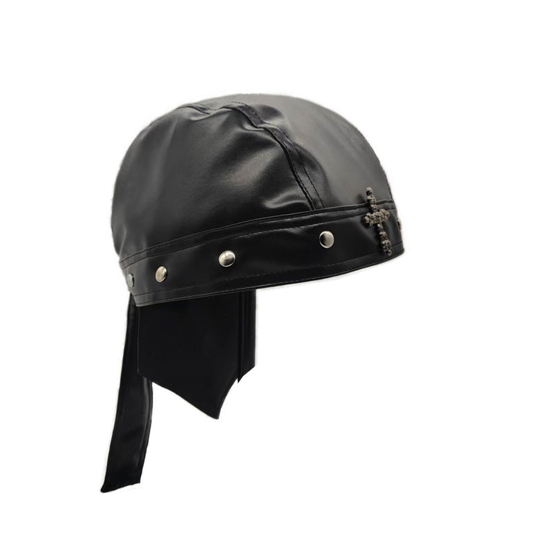 Rivet Strap PU Motorcycle Cap