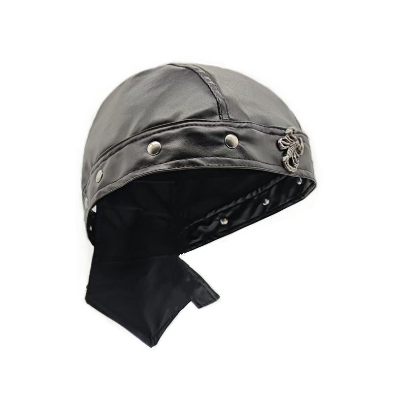 Rivet Strap PU Motorcycle Cap