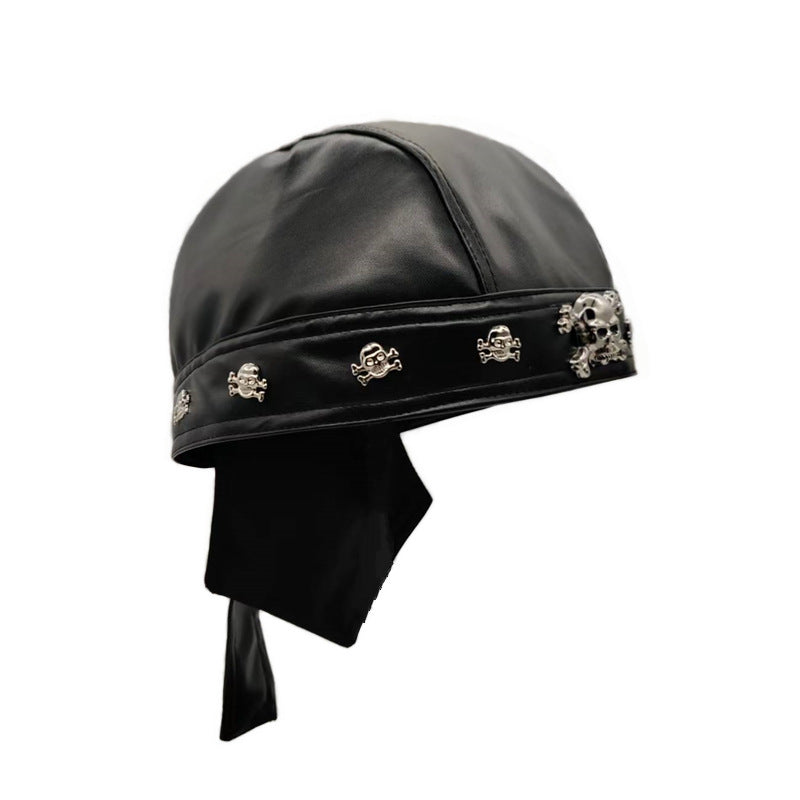 Rivet Strap PU Motorcycle Cap