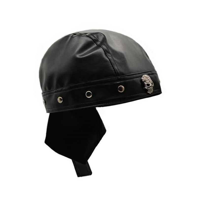 Rivet Strap PU Motorcycle Cap
