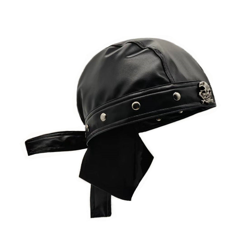 Rivet Strap PU Motorcycle Cap