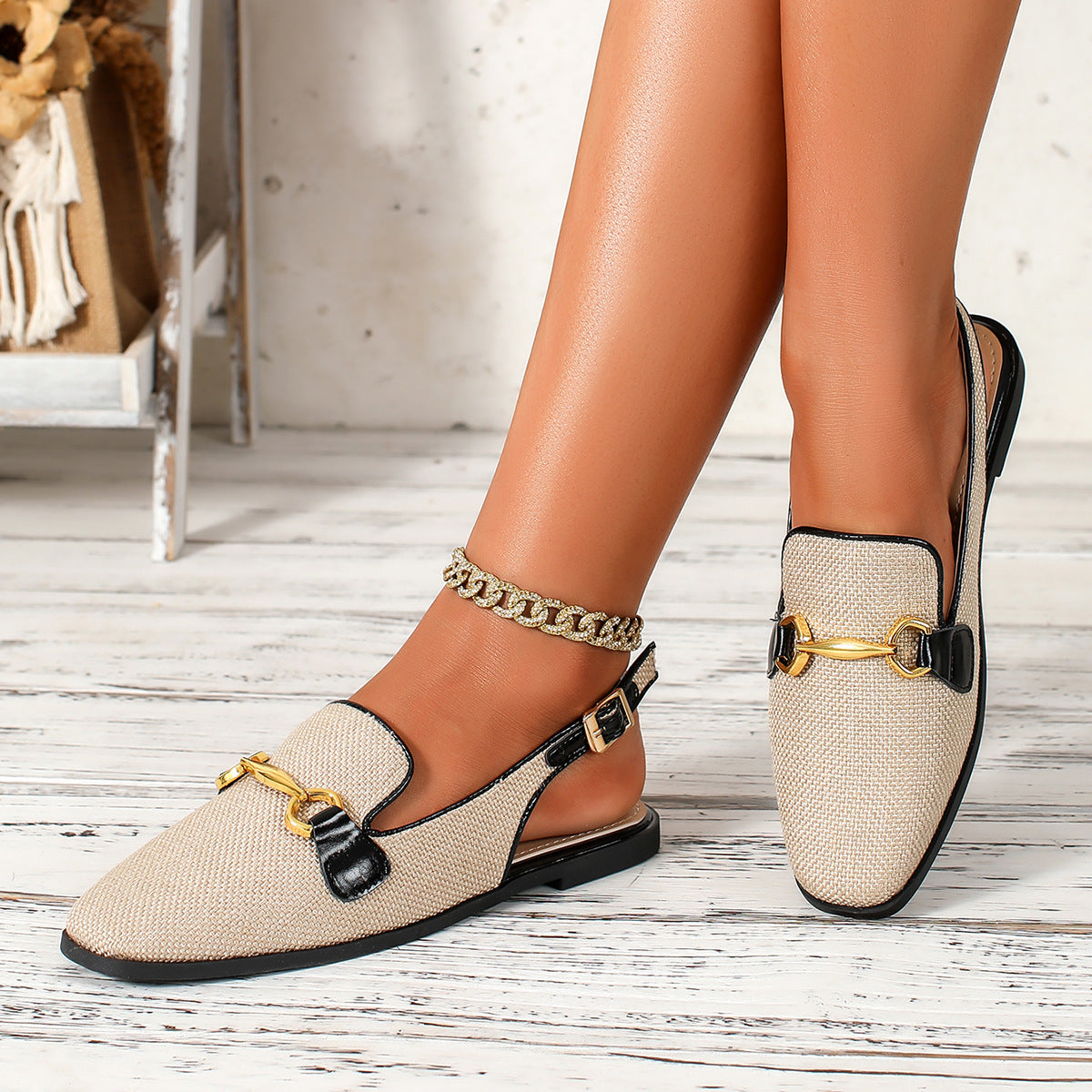 Soft Slingback Flat Dressy Loafers