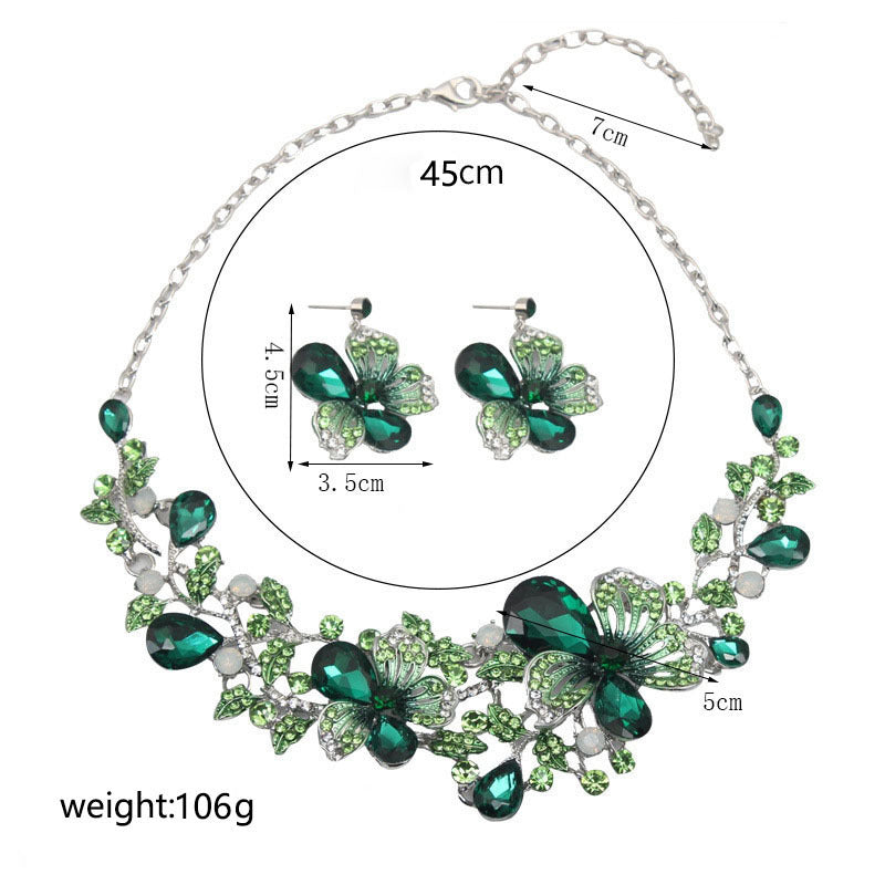 Elegant Flor Bold Statement Necklace Earrings Set