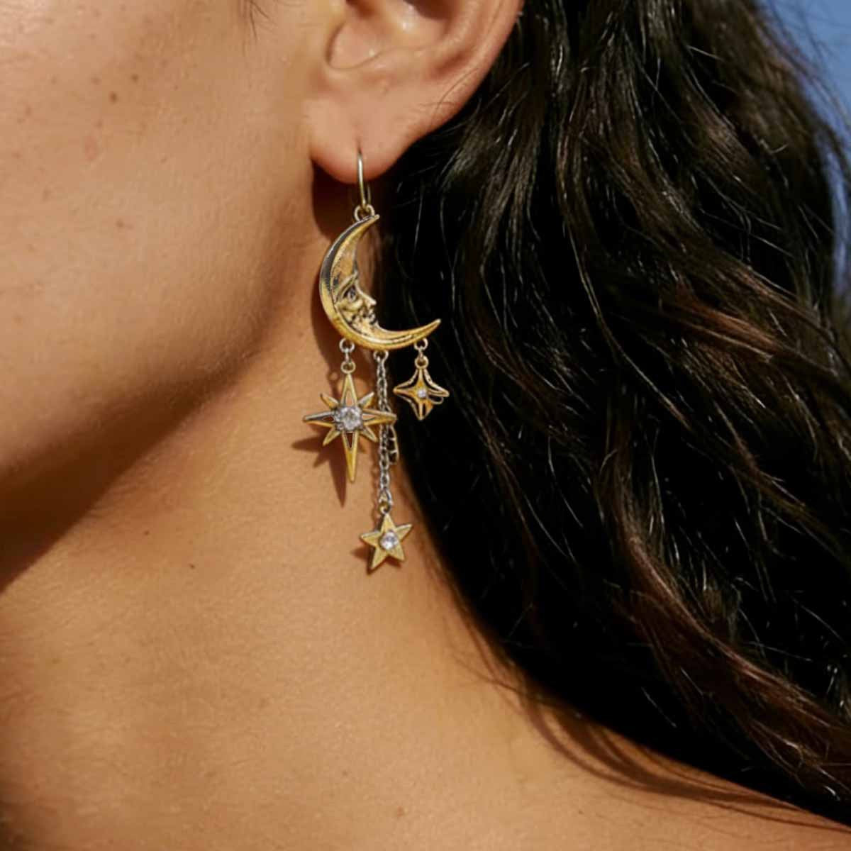 Statement Moon&Sun Necklace Earrings