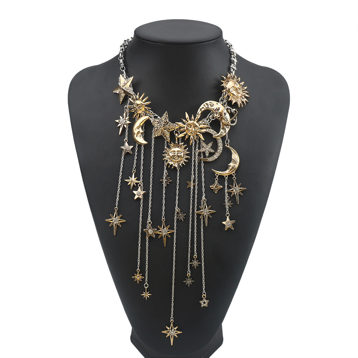 Statement Moon&Sun Necklace Earrings