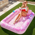 Inflatable Tanning Pool Lounger Float with Sprinkler