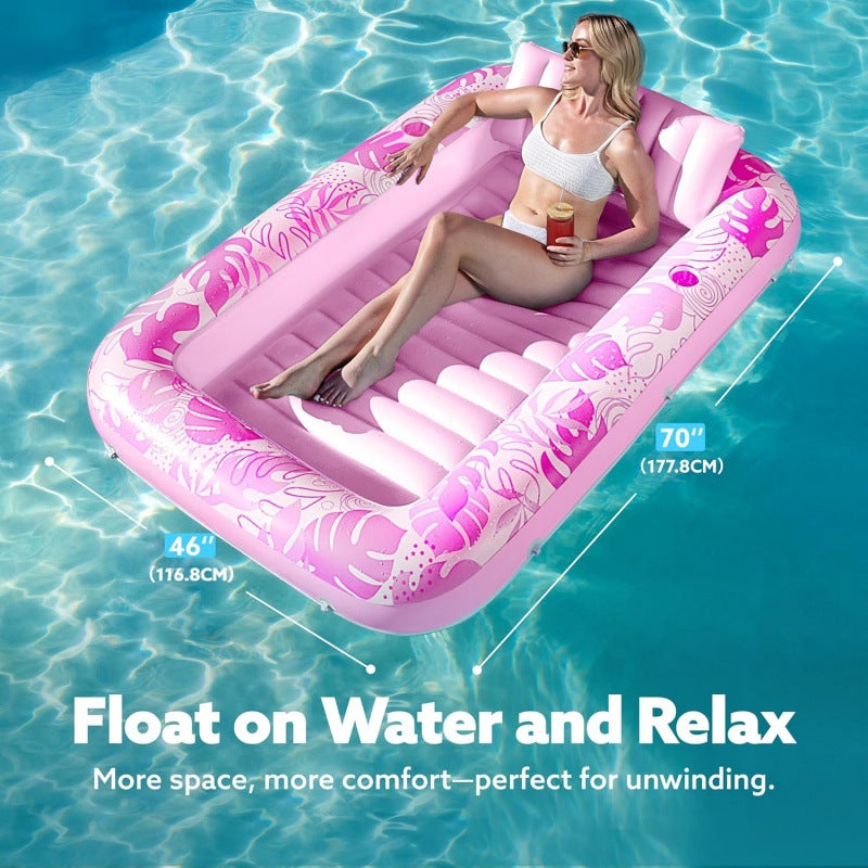 Inflatable Tanning Pool Lounger Float with Sprinkler