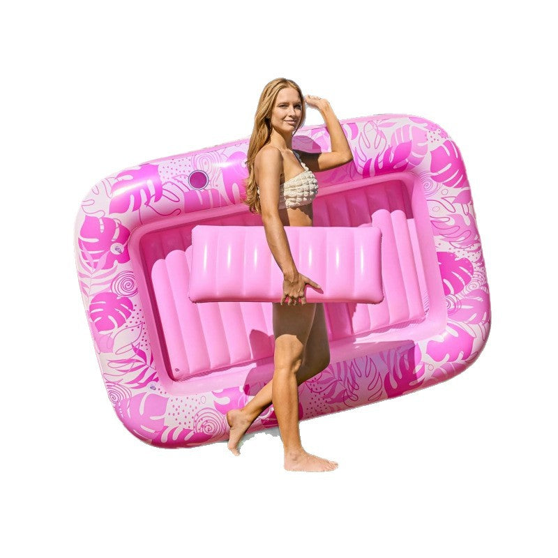 Inflatable Tanning Pool Lounger Float with Sprinkler