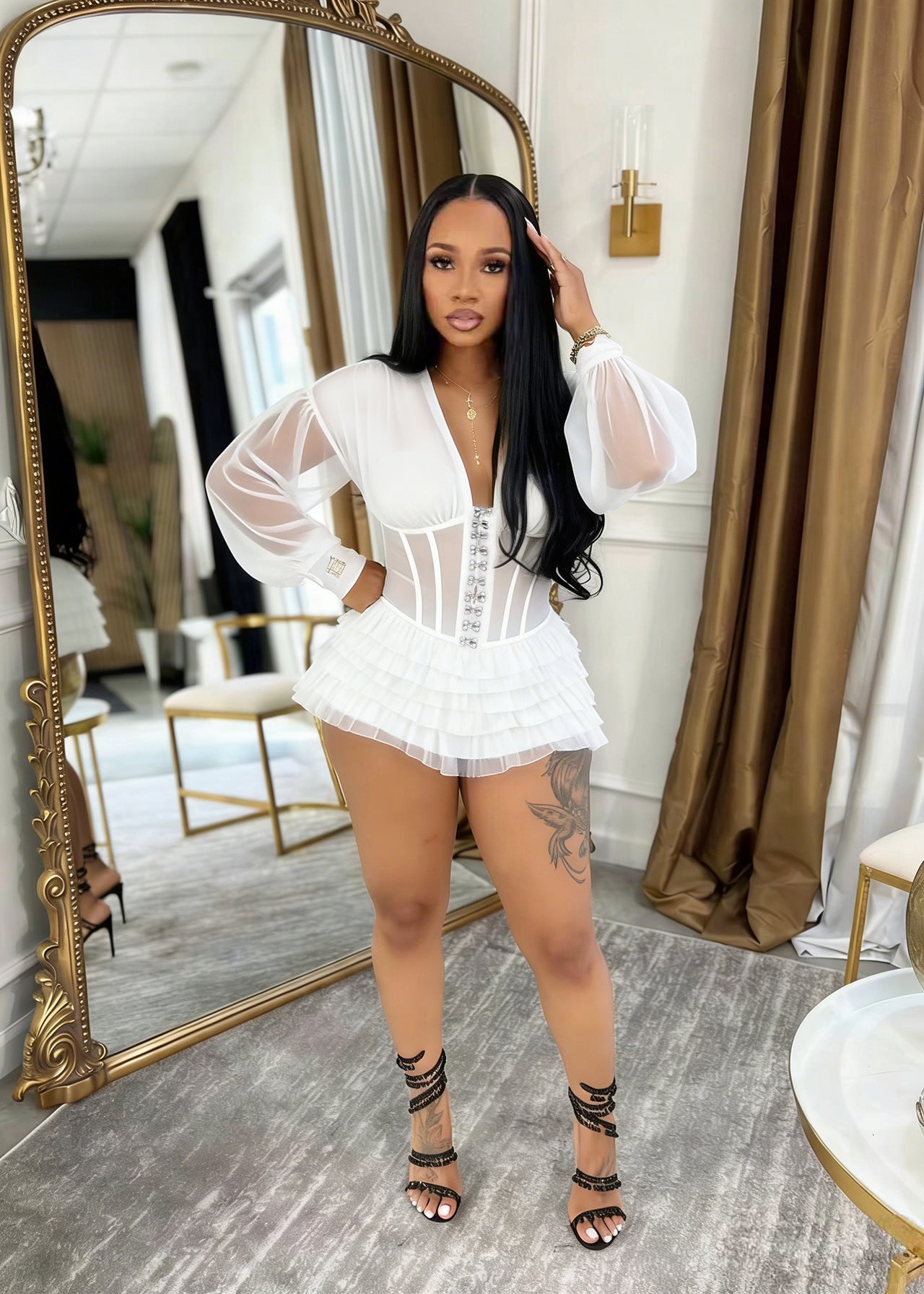 Chill V-Neck Frilled Romper