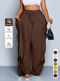 Loose-fitting Drawstring Wide-leg Pants