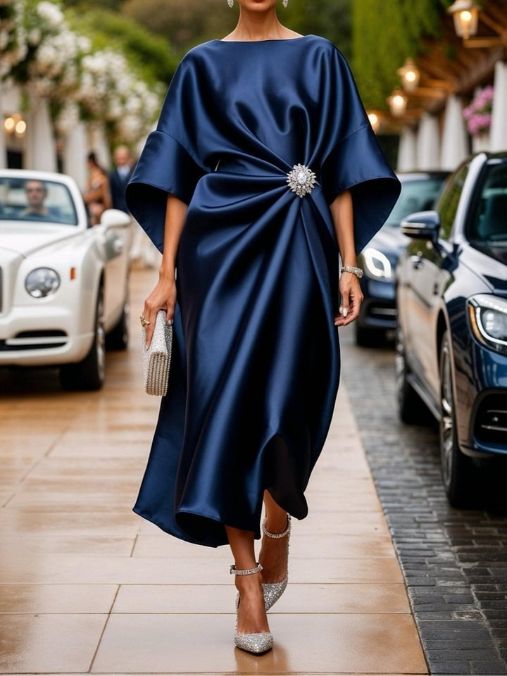 Satin Elegant Midi Dress