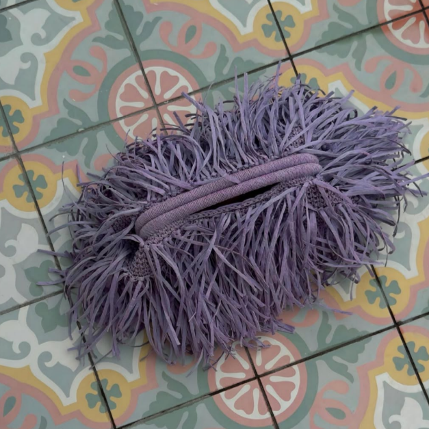 Raffia Fringe Clutch