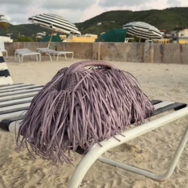 Raffia Fringe Clutch