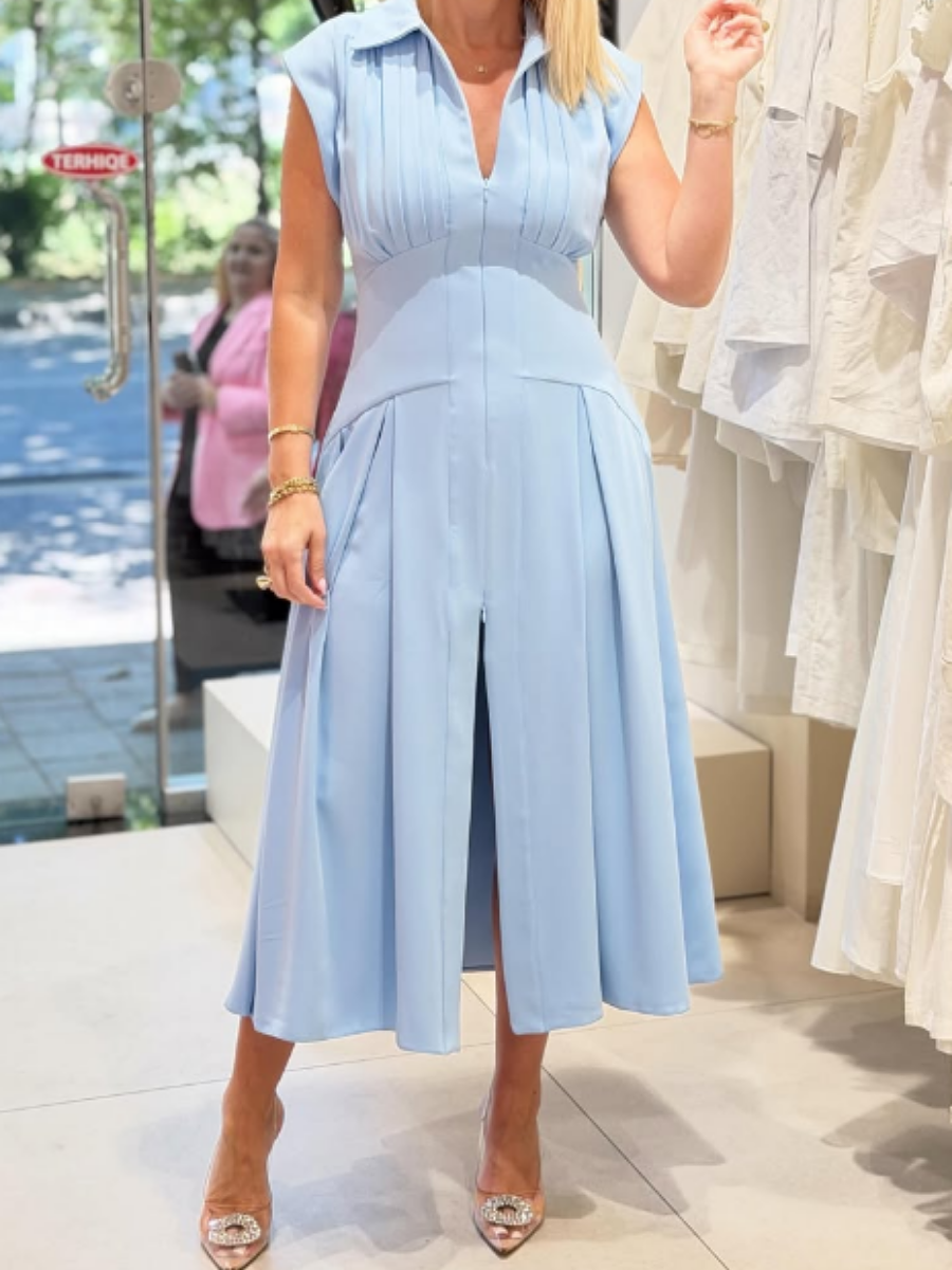 Elegant Pleated Slim Fit Dress