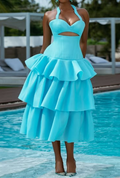 Statement Wave Blue Dress