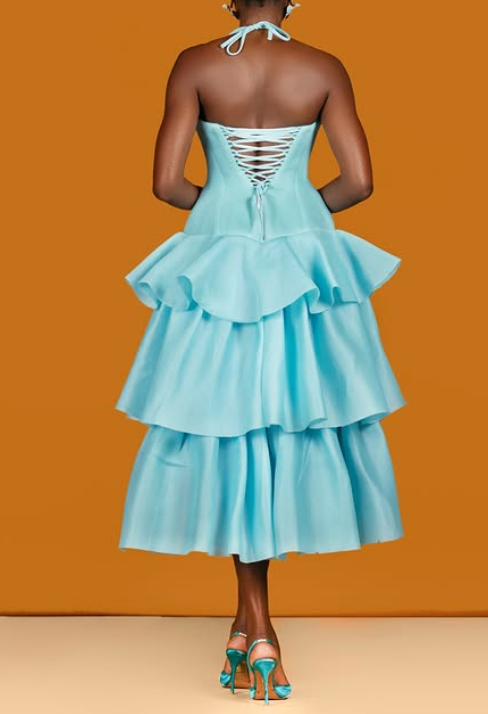 Statement Wave Blue Dress
