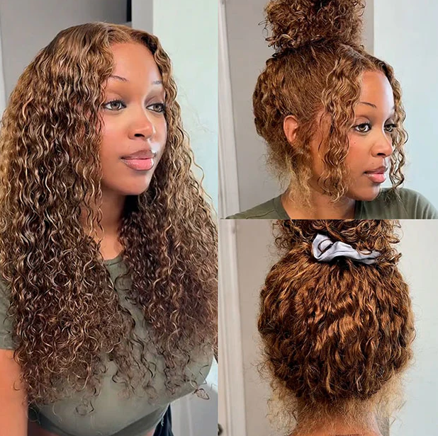 Water Wave Human Hair Wear Go Wigs Lace Frontal Wigs