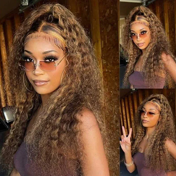 Water Wave Human Hair Wear Go Wigs Lace Frontal Wigs
