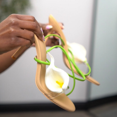 Calla Lily-shaped Heeled Sandals