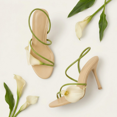 Calla Lily-shaped Heeled Sandals