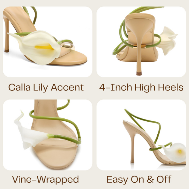 Calla Lily-shaped Heeled Sandals