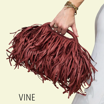 Raffia Fringe Clutch