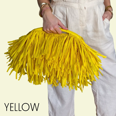 Raffia Fringe Clutch