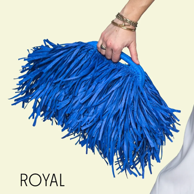 Raffia Fringe Clutch