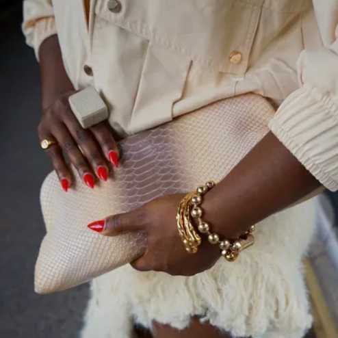 Embossed Pouch Handbag