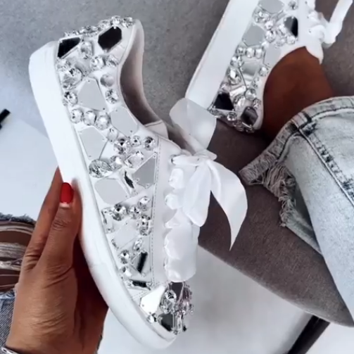 Shiny Flat Casual Shoes