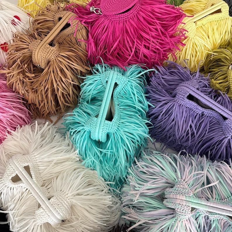 Dazzle Raffia Tote Bag
