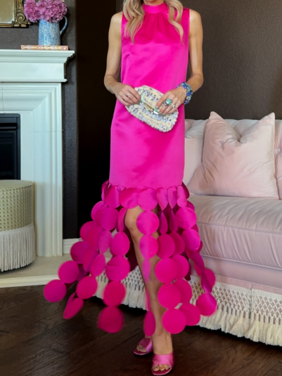 Party Laser-cut Fringe Sleeveless Dress